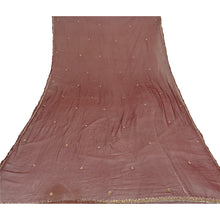 Load image into Gallery viewer, Dupatta Long Stole Chiffon Silk Dark Red Hand Beaded Wrap Veil
