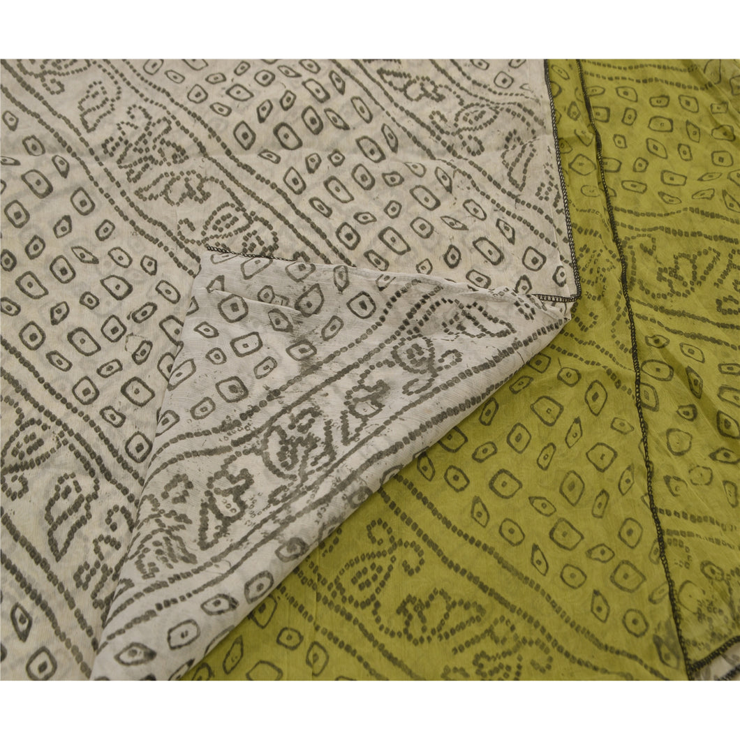 Dupatta Long Stole Chiffon Silk Green Soft Printed Scarves