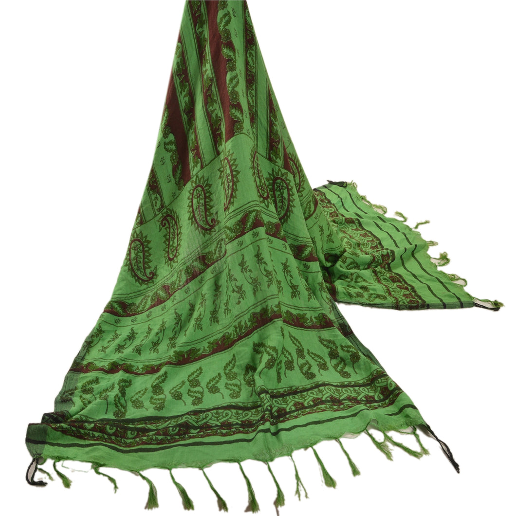 Dupatta Long Stole Printed Woolen Shawl Green Wrap Scarves