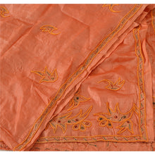Load image into Gallery viewer, Dupatta Long Stole 100% Pure Silk Peach Hand Beaded Wrap Veil
