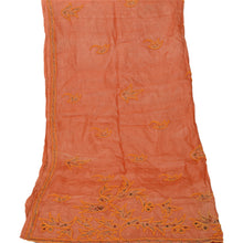Load image into Gallery viewer, Dupatta Long Stole 100% Pure Silk Peach Hand Beaded Wrap Veil
