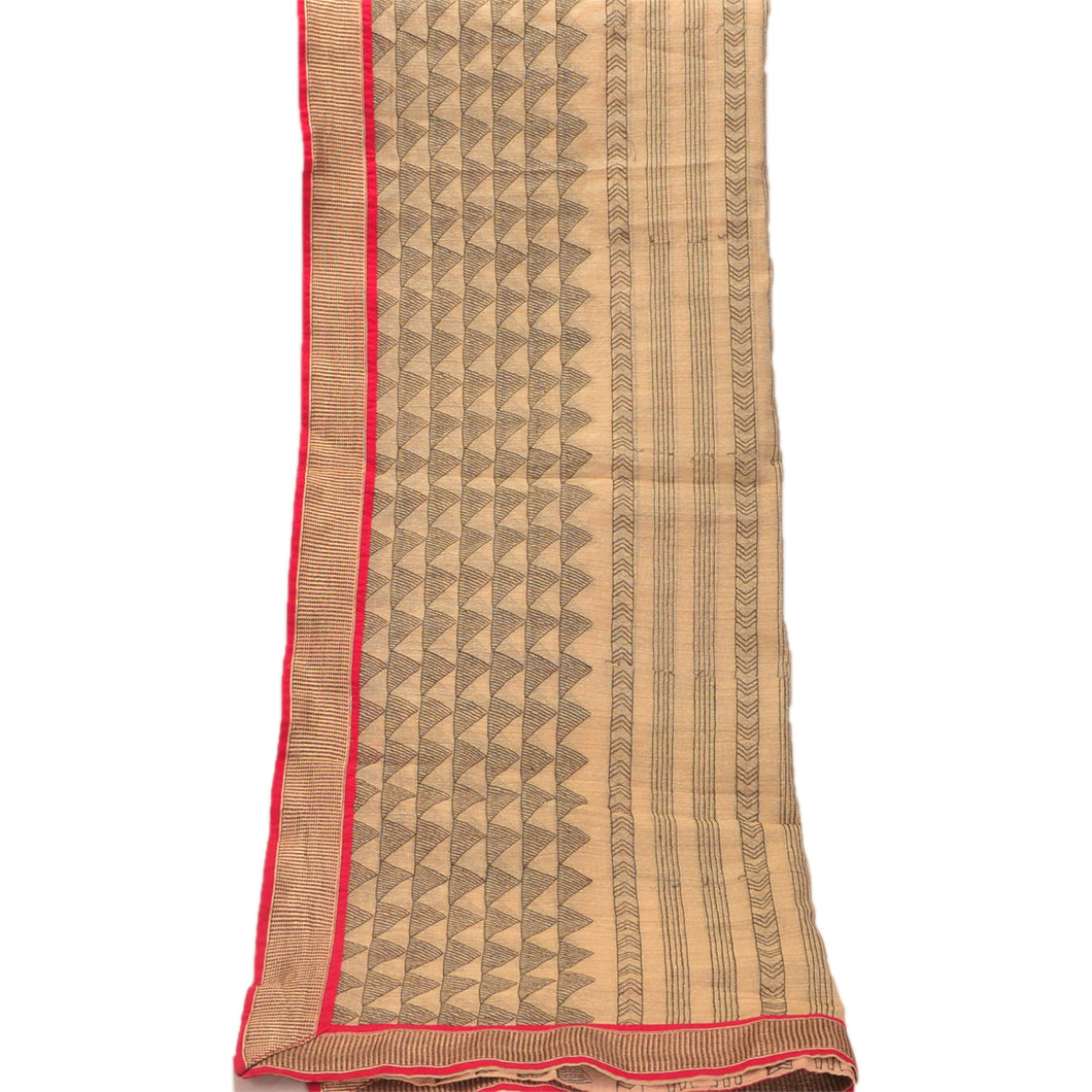 Vintage Dupatta Long Stole Cotton Cream Hijab Embroidered Wrap Scarves