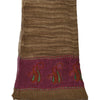 Sanskriti Vintage Dupatta Long Stole Georgette Brown Shawl Hand Beaded Scarves