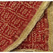 Load image into Gallery viewer, Dupatta Long Stole Georgette Red Hand Beaded Wrap Veil
