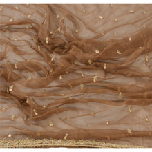 Load image into Gallery viewer, Dupatta Long Stole Chiffon Silk Brown Hand Beaded Zardozi Veil

