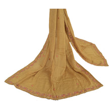 Load image into Gallery viewer, Dupatta Long Stole Pure Silk Brown Shawl Embroidered Scarves
