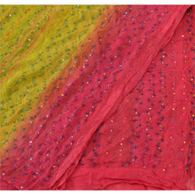 Load image into Gallery viewer, Dupatta Long Stole Chiffon Silk Pink Hand Embroidered Kantha
