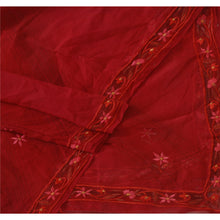 Load image into Gallery viewer, Dupatta Long Stole Georgette Dark Red Embroidered Wrap Scarves

