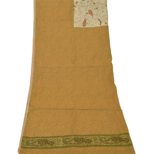Sanskriti Vintage Dupatta Long Stole Cotton Veil Green Shawl Woven Wrap Hijab