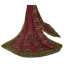 Load image into Gallery viewer, Dupatta Long Stole Georgette Purple Shawl Hand Beaded Scarves
