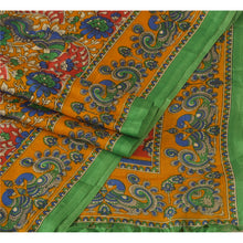 Load image into Gallery viewer, Sanskriti New Dupatta Long Stole Chanderi Yellow Printed Pattachitra Scarves
