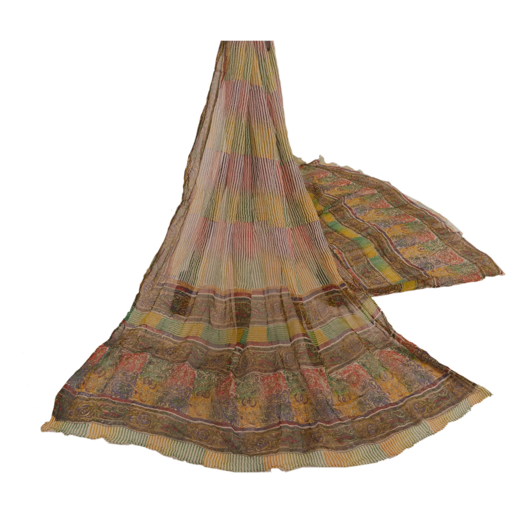 Sanskriti New Dupatta Long Stole Chiffon Silk Multi Color Shawl Printed Scarves