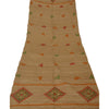 Sanskriti Vintage Dupatta Long Stole Handloom Brown Hand Beaded Painted Shawl