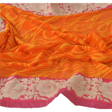 Load image into Gallery viewer, Dupatta Long Stole Georgette Orange Embroidered Woven Scarves
