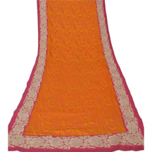 Load image into Gallery viewer, Dupatta Long Stole Georgette Orange Embroidered Woven Scarves
