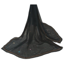 Load image into Gallery viewer, Dupatta Long Stole Georgette Black Shawl Hand Beaded Scarves
