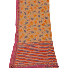 Load image into Gallery viewer, Dupatta Long Stole Georgette Cream Hand Embroidered Kantha
