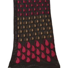 Load image into Gallery viewer, Dupatta Long Stole Net Mesh Black Embroidered Wrap Scarves

