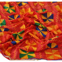 Load image into Gallery viewer, Dupatta Long Stole Ooak Red Embroidered Bagh Phulkari Shawl
