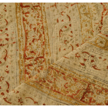 Load image into Gallery viewer, Dupatta Long Stole Pure Cotton Cream Block Printed Kalamkari
