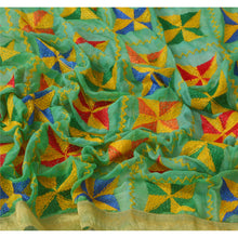 Load image into Gallery viewer, Dupatta Long Stole Ooak Green Embroidered Bagh Phulkari Shawl
