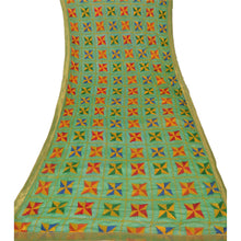 Load image into Gallery viewer, Dupatta Long Stole Ooak Green Embroidered Bagh Phulkari Shawl
