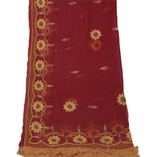 Load image into Gallery viewer, Dupatta Long Stole Pure Chiffon Silk Dark Red Hand Beaded Veil
