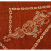 sanskriti Vintage Dupatta Long Stole Blend Cotton Rusty Orange Printed Scarves
