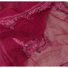Load image into Gallery viewer, Dupatta Long Stole Pure Chiffon Silk Pink Hand Beaded Scarves
