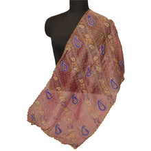 Load image into Gallery viewer, Dupatta Long Stole Tissue Pink Shawl Hand Beaded Scarves
