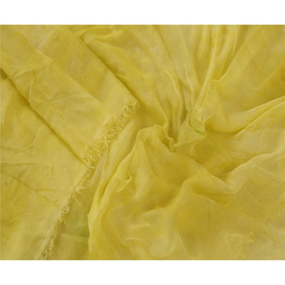 sanskriti Vintage Dupatta Long Stole 100% Pure Cotton Hijab Yellow Scarves