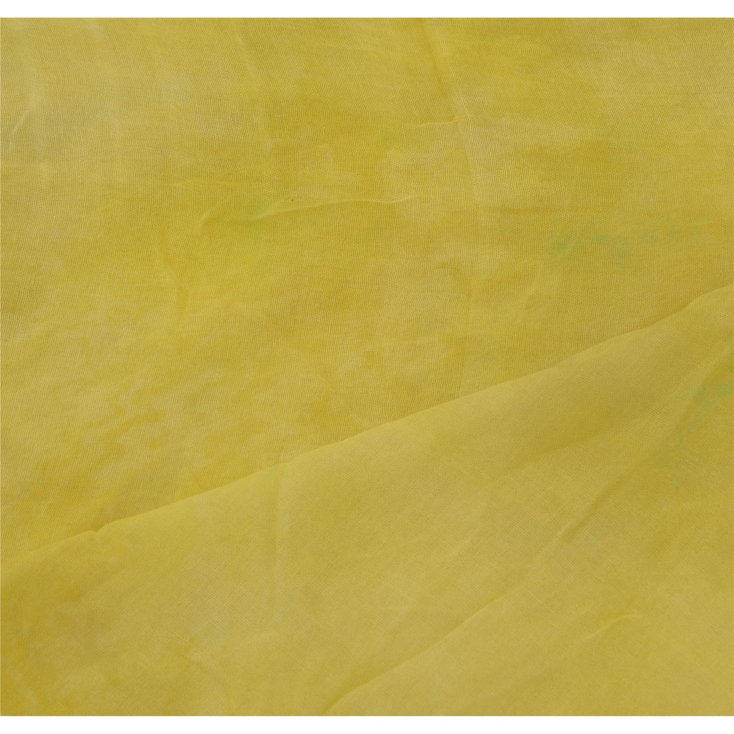 sanskriti Vintage Dupatta Long Stole 100% Pure Cotton Hijab Yellow Scarves