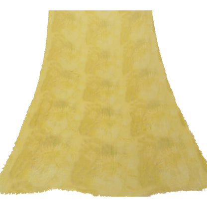 sanskriti Vintage Dupatta Long Stole 100% Pure Cotton Hijab Yellow Scarves