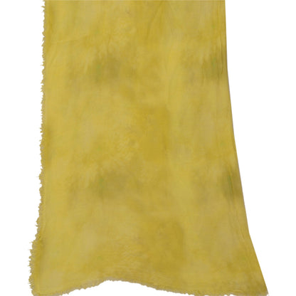 sanskriti Vintage Dupatta Long Stole 100% Pure Cotton Hijab Yellow Scarves