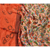 Sanskriti Vintage Dupatta Long Stole Woollen Orange Hijab Printed Wrap Shawl