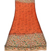 Sanskriti Vintage Dupatta Long Stole Woollen Orange Hijab Printed Wrap Shawl