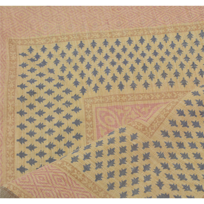 Sanskriti Vintage Dupatta Long Stole Pure Cotton Cream Block Printed Warli Art