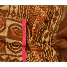 Load image into Gallery viewer, Dupatta Long Stole Pure Chanderi Silk Brown Shawl Batik Work
