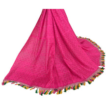 Load image into Gallery viewer, Sanskriti Vintage Dupatta Long Stole Pure Silk Pink Shawl Printed Soft Scarves
