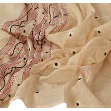 Load image into Gallery viewer, Dupatta Long Stole Art Silk Cream Scarves Hand Beaded Veil
