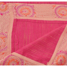 Load image into Gallery viewer, Sanskriti Vintage kDupatta Long Stole Art Silk Pink Hand Beaded Kantha Scarves
