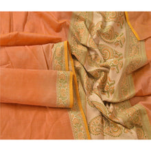Load image into Gallery viewer, Sanskriti Vintage Dupatta Long Stole 100% Pure Silk Peach Woven Wrap Scarves
