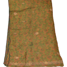 Load image into Gallery viewer, Sanskriti Vintage Dupatta Long Stole Organza Green Hand Beaded Woven Hijab
