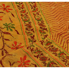 Load image into Gallery viewer, Sanskriti Vintage Dupatta Long Stole Blend Cotton Yellow Hand Embroidered Kantha
