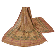 Load image into Gallery viewer, Dupatta Long Stole Handloom Cream Shawl Woven Printed Wrap Hijab
