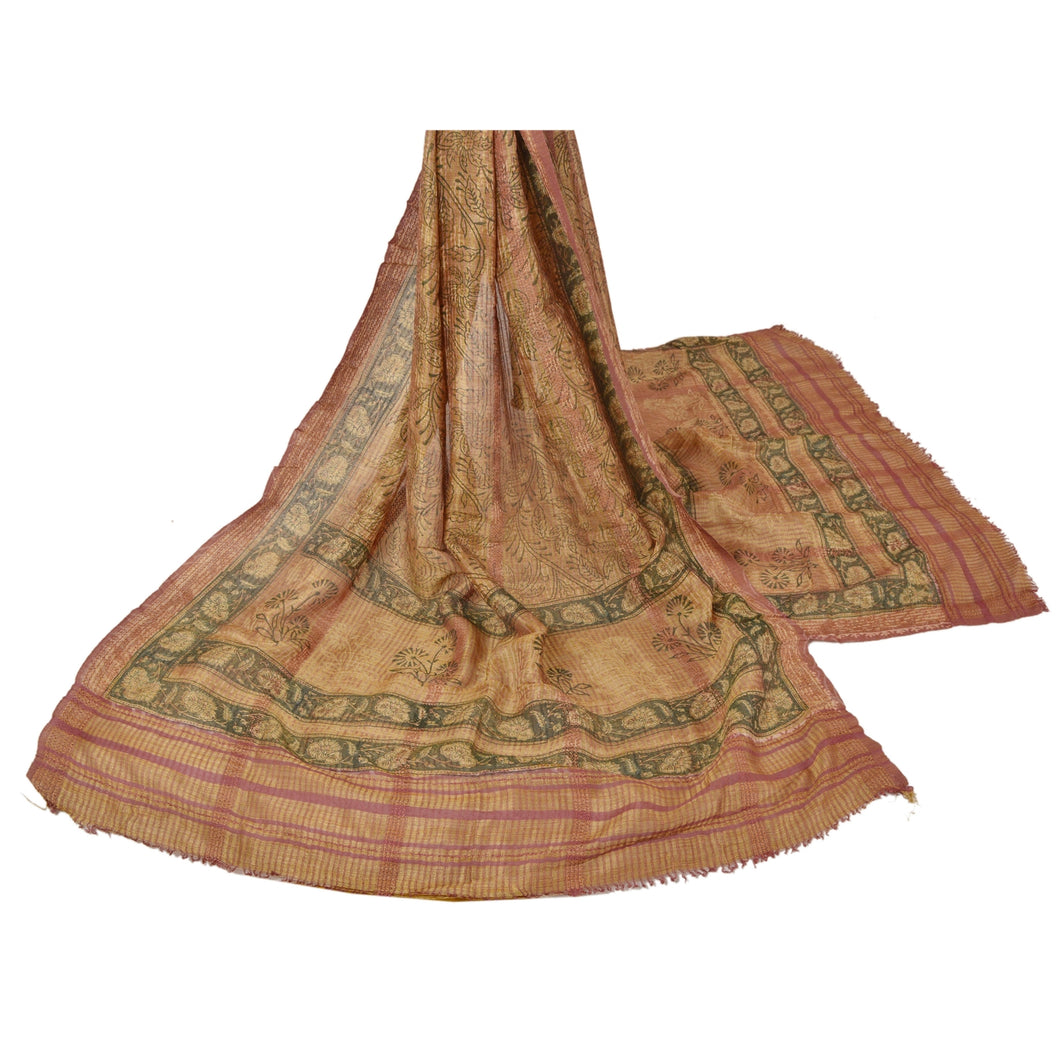 Dupatta Long Stole Handloom Cream Shawl Woven Printed Wrap Hijab