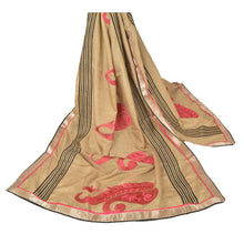 Load image into Gallery viewer, Dupatta Long Stole Art Silk Cream Embroidered Paisley Scarves
