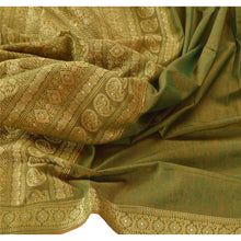 Load image into Gallery viewer, Sanskriti Vintage Dupatta Long Stole Blend Cotton Green Wrap Veil Woven Hijab
