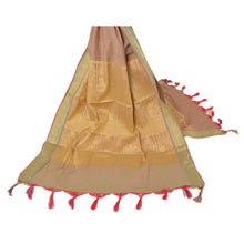 Load image into Gallery viewer, Dupatta Long Stole Art Silk Brown Shawl Woven Floral Scarves
