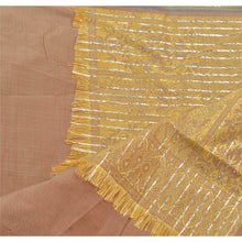 Load image into Gallery viewer, Dupatta Long Stole Art Silk Brown Shawl Woven Floral Scarves
